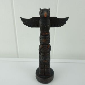 Alaskan Souvenir Thunder Bird Totem Pole Hand Painted